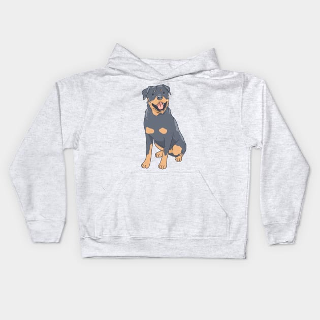 Rottweiler Kids Hoodie by Csieben